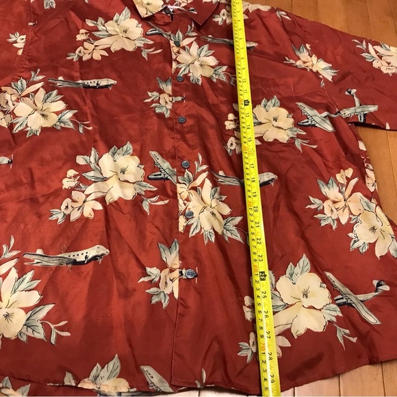 Men’s Summa Hawaiian XL Button Down Shirt Rust Colour Silk and Nylon. Vacation - Picture 9 of 9